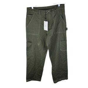 Miou Muse Cargo Green Women Pants Size Medium New